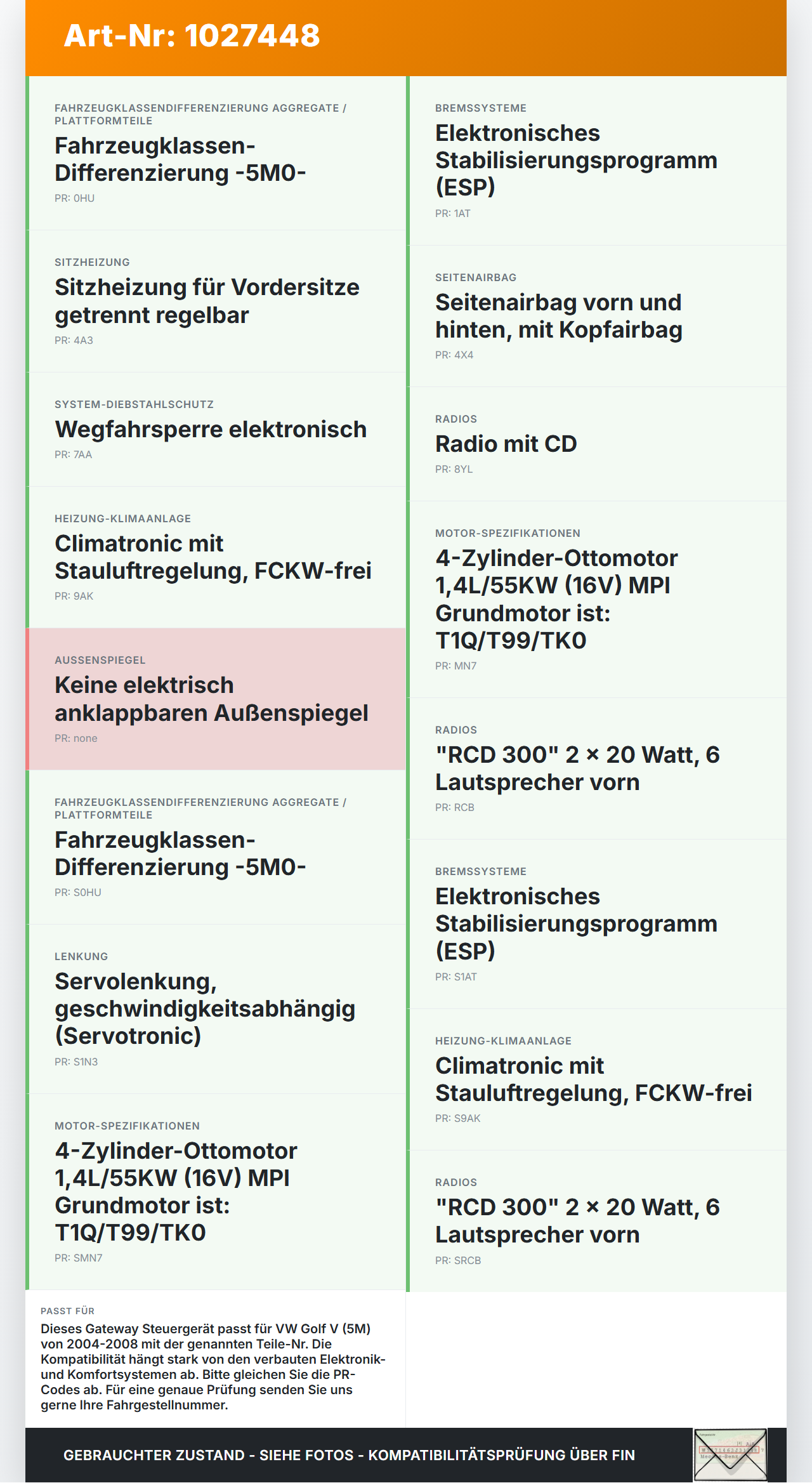 VW Golf V 5 Plus 5M 04-08 Steuergerät ECU Modul SG Gateway Diagnose Interface VW Golf V 5 Plus 5M 04-08 14.09.2005... Vorschau 3