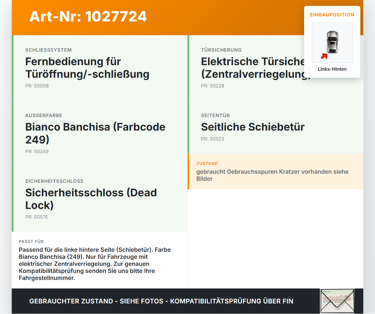 Fiat Qubo Fiorino 225 08-16 Kasten/Kombi Türgriff Griff aussen Links Hinten 249 Fiat Qubo Fiorino 225 08-16... Vorschau 3