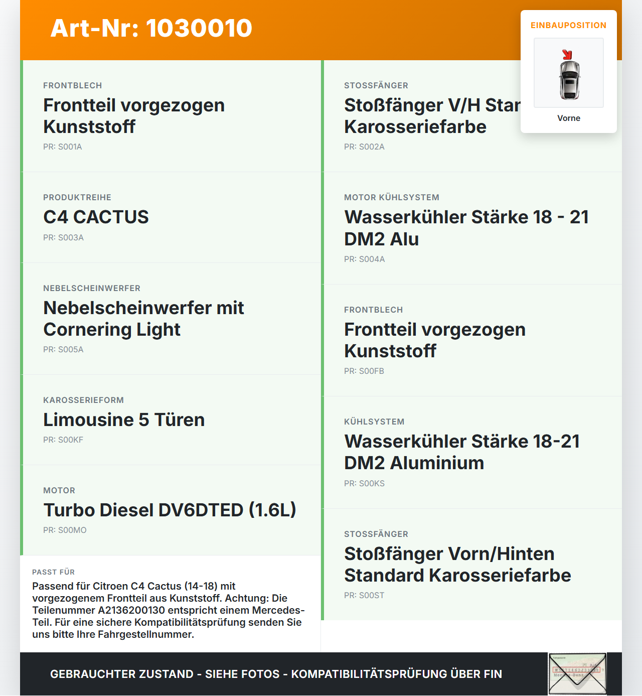 Citroen C4 Cactus 14-18 Stoßstangenträger Stoßfängerträger Querträger Vorne Citroen C4 Cactus 14-18 01.01.2015... Vorschau 3