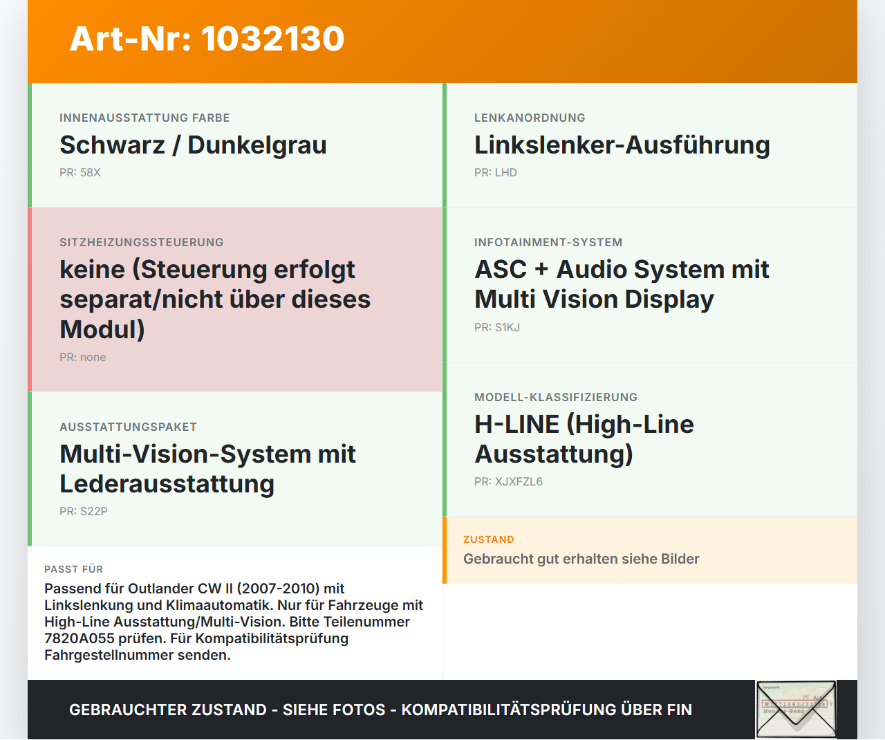 Mitsubishi Outlander CW II 07-10 Klimasteuergerät Heizung Steuergerät A/C Modul Mitsubishi Outlander CW II 07-10... Vorschau 3