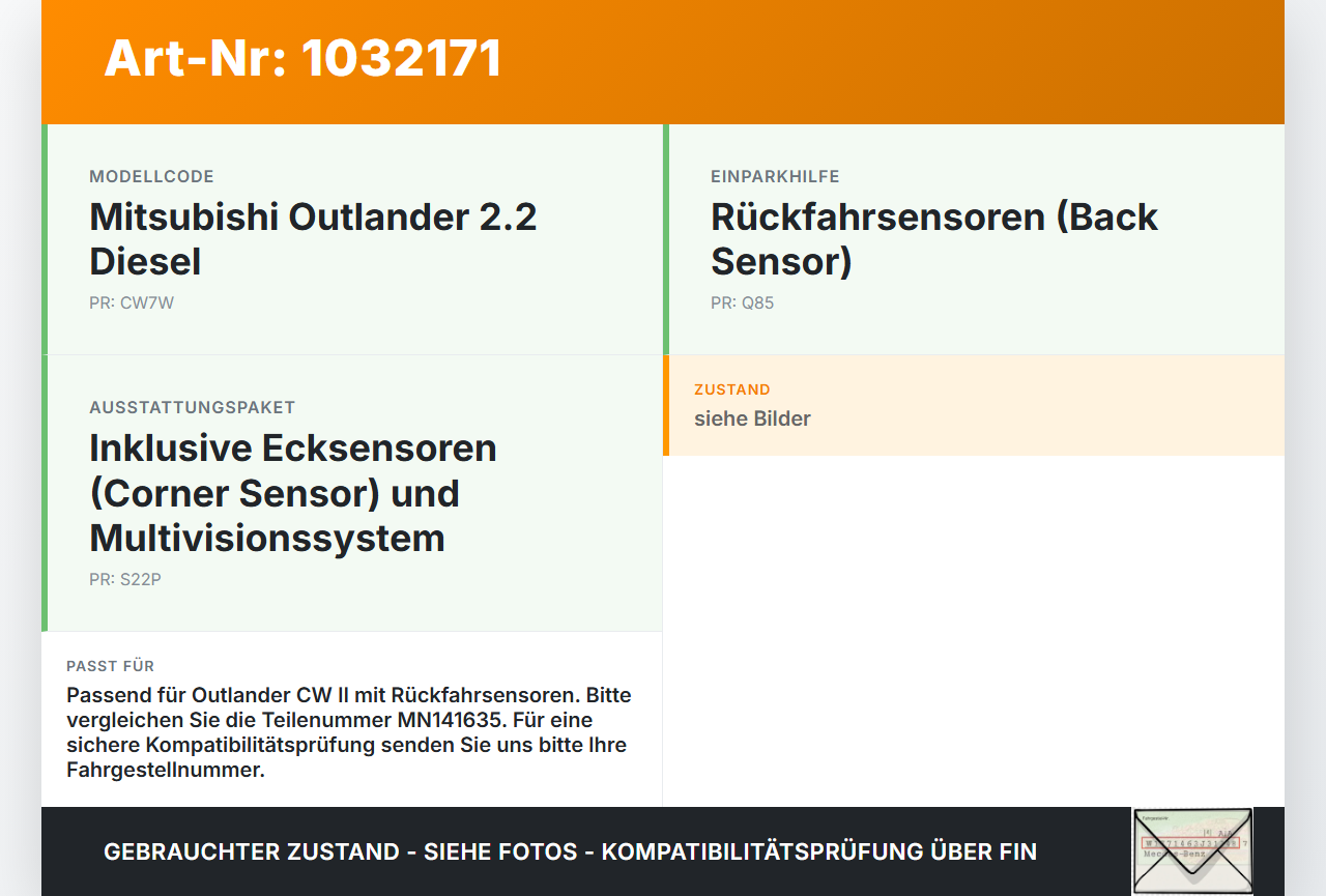 Mitsubishi Outlander CW II 07-10 Steuergerät ECU Modul SG für Einparkhilfe PDC Mitsubishi Outlander CW II 07-10... Vorschau 3