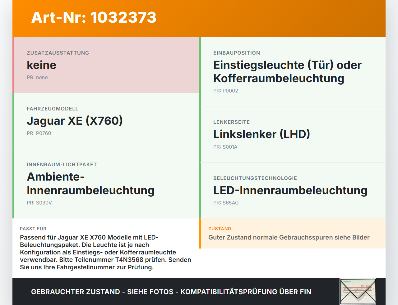 Jaguar XE X760 15-19 Türleuchte Einstiegsleuchte Projektor LED Licht Jaguar XE X760 15-19 26.08.2018 T4N3568... Vorschau 3