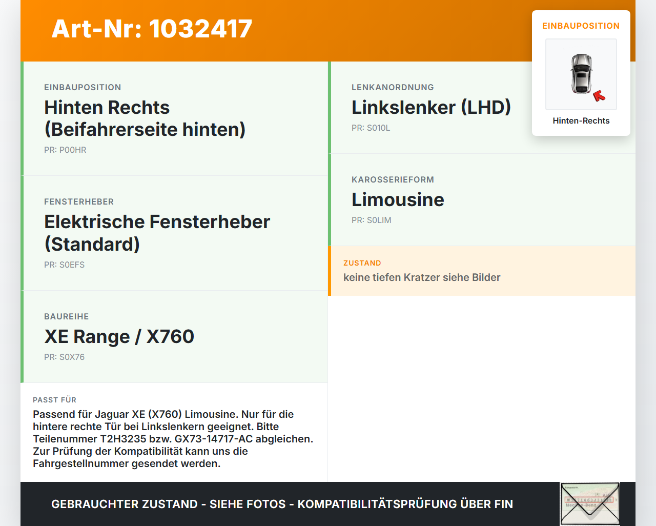 Jaguar XE X760 15-19 Lim Fensterheberschalter Schalter Hinten Rechts Jaguar XE X760 15-19 26.08.2018 T2H3235... Vorschau 3