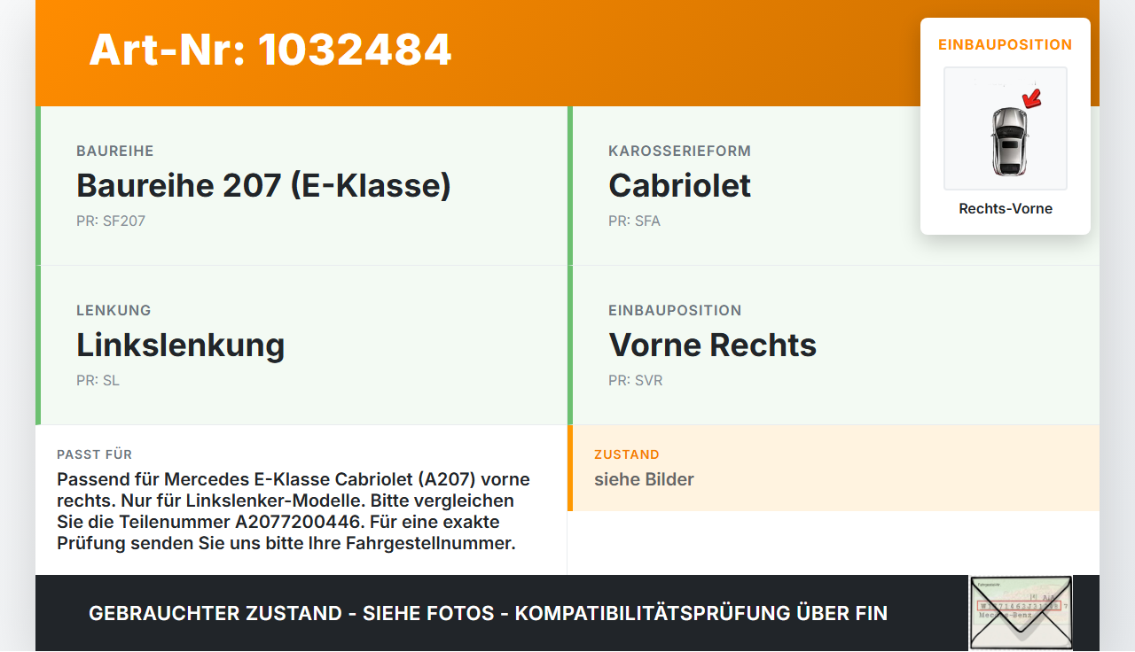 Mercedes A207 E250 10-13 Cabrio Fensterheber o. FH-Motor Rechts Vorne Mercedes A207 E250 10-13 31.08.2010... Vorschau 3
