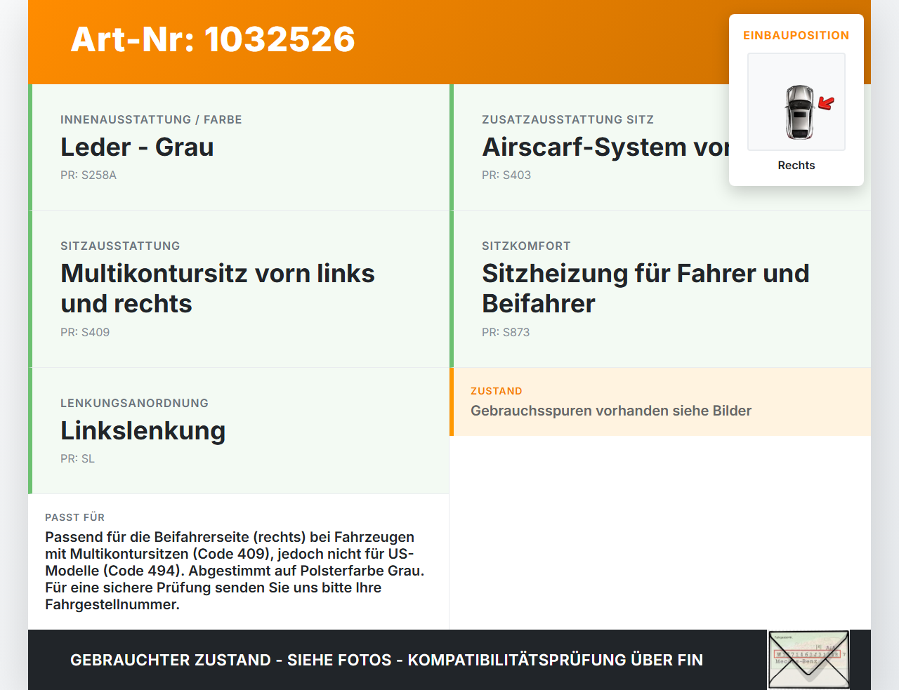 Mercedes A207 E250 10-13 Schalter Sitzverstellung Multikontursitz Rechts Mercedes A207 E250 10-13 31.08.2010... Vorschau 3