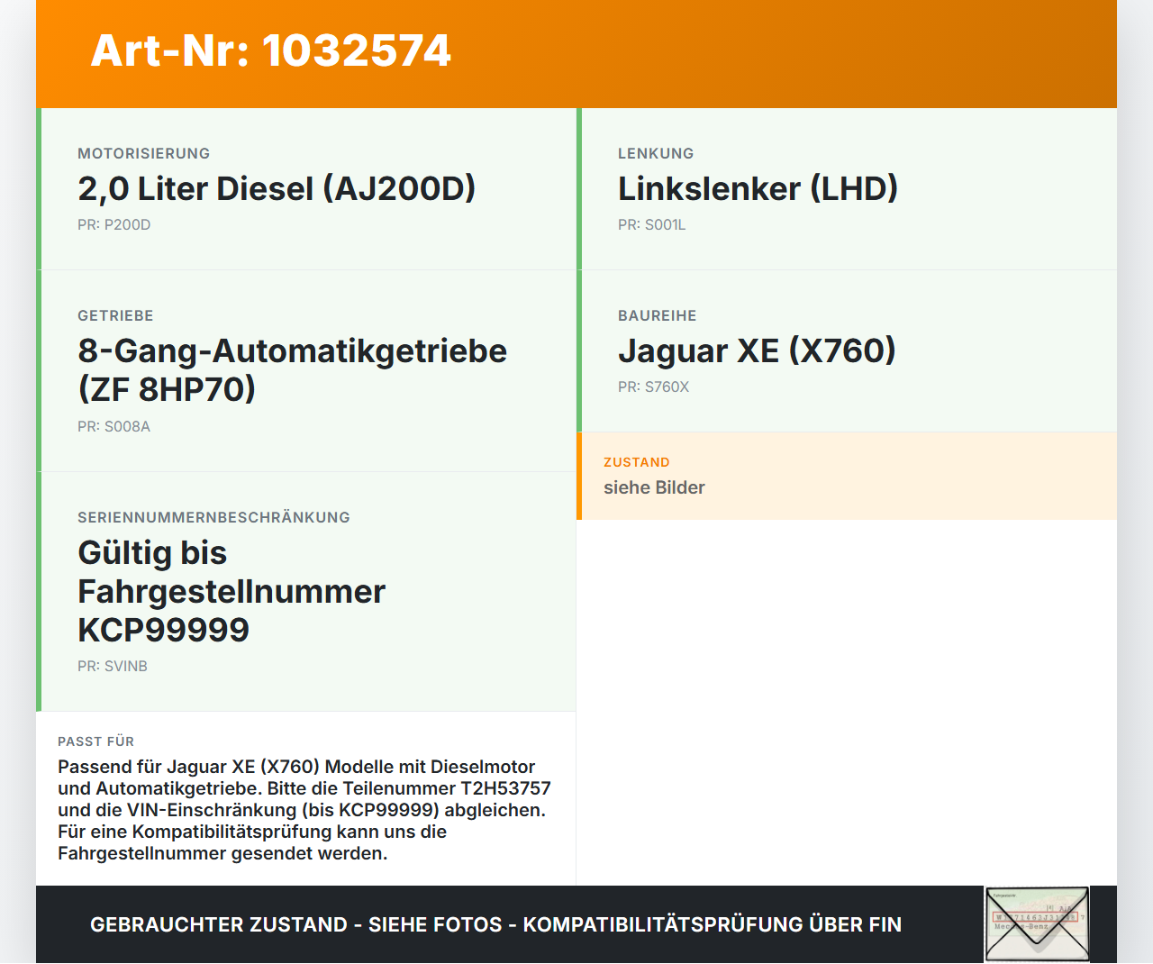 Jaguar XE X760 15-19 2,0d 132KW Sicherungskasten Zentralelektrik Jaguar XE X760 15-19 26.08.2018 T2H53757... Vorschau 3