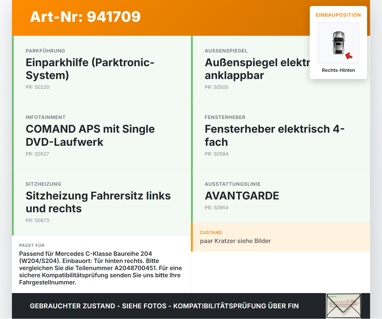 Mercedes S204 W204 C320 07-14 Kombi Fensterheberschalter Schalter Rechts Hinten Mercedes S204 W204 C320 07-14... Vorschau 3