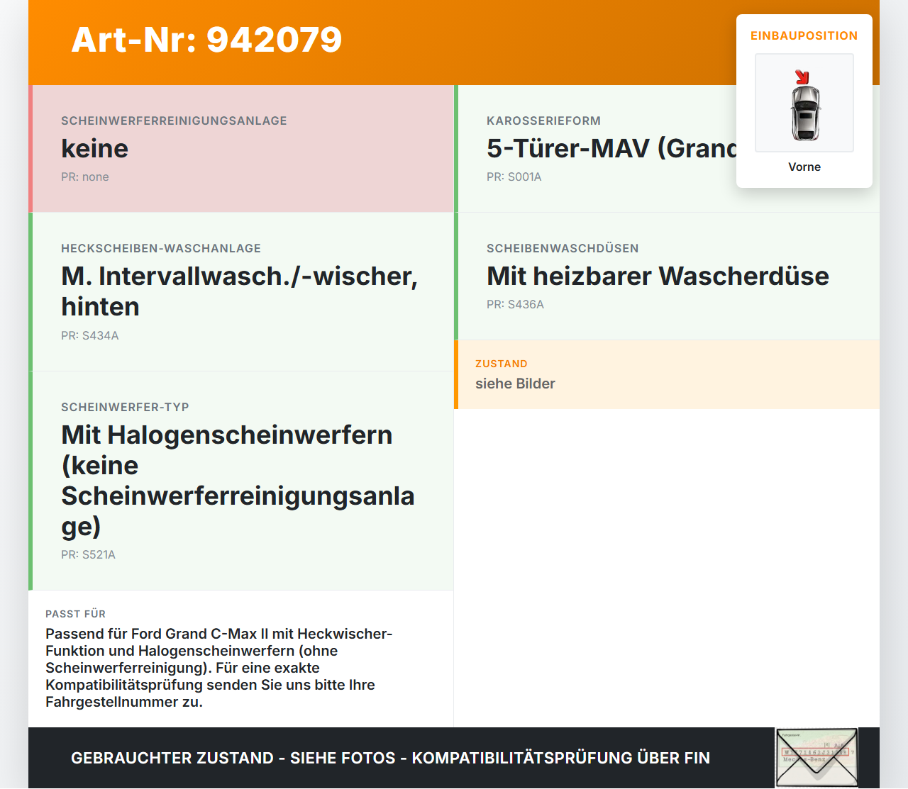 Ford Grand C-Max II 10-15 Waschwasserpumpe Wischwasserpumpe Waschpumpe Vorne Ford Grand C-Max II 10-15 22.05.2012... Vorschau 3