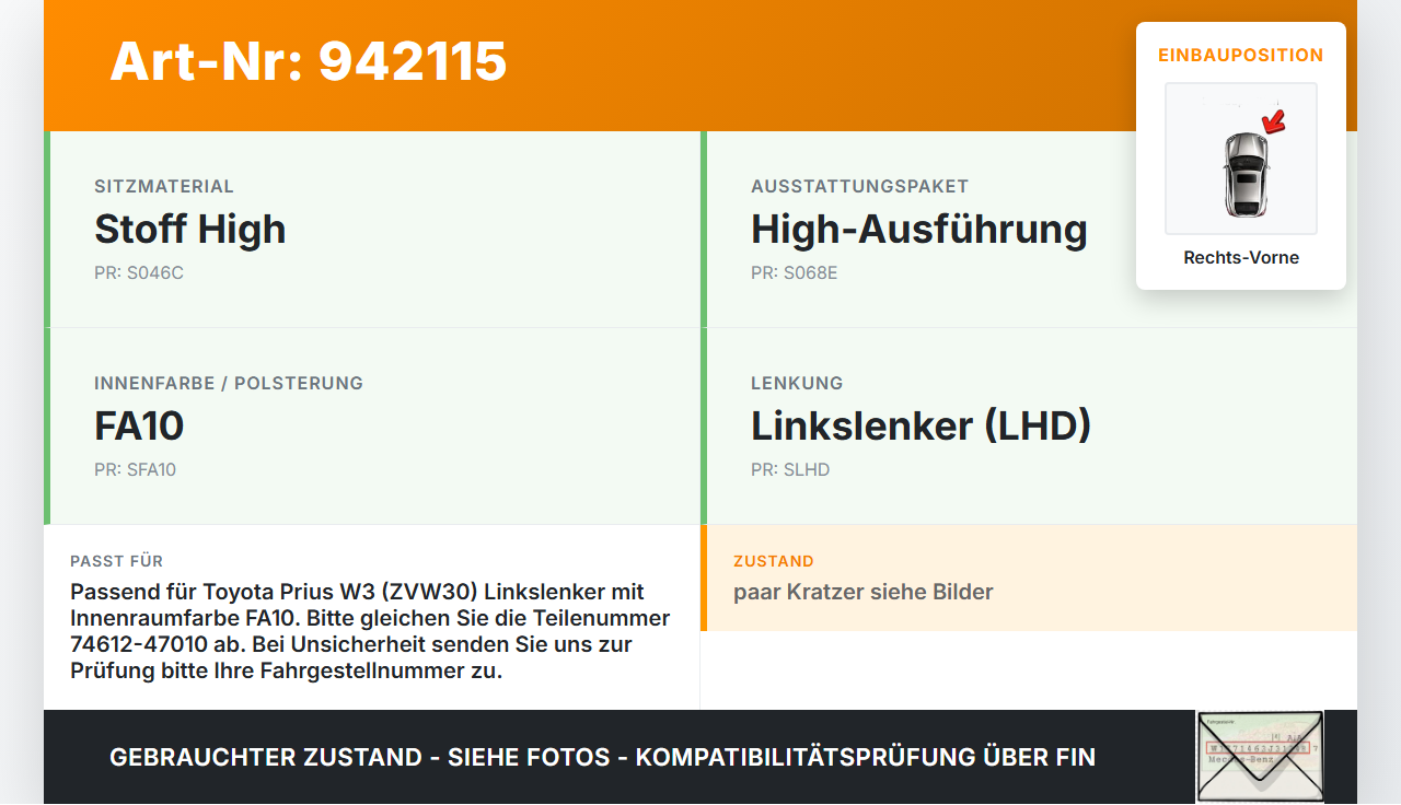Toyota Prius W3 III 09-12 Blende für Armaturenbrett Abdeckung Rechts Vorne Toyota Prius W3 III 09-12 01.10.2011... Vorschau 3