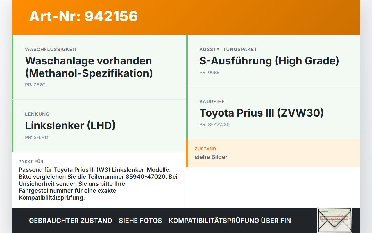 Toyota Prius W3 III 09-12 Steuergerät ECU Modul Wischerrelais Toyota Prius W3 III 09-12 01.10.2011 8594047020... Vorschau 3