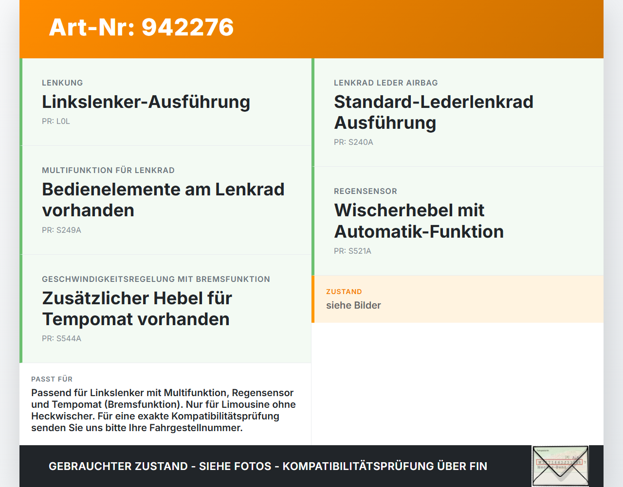 BMW E90 325i 09-13 Lenkstockschalter Blinkerschalter BMW E90 325i 09-13 16.09.2011 01108170 gebraucht Vorschau 3