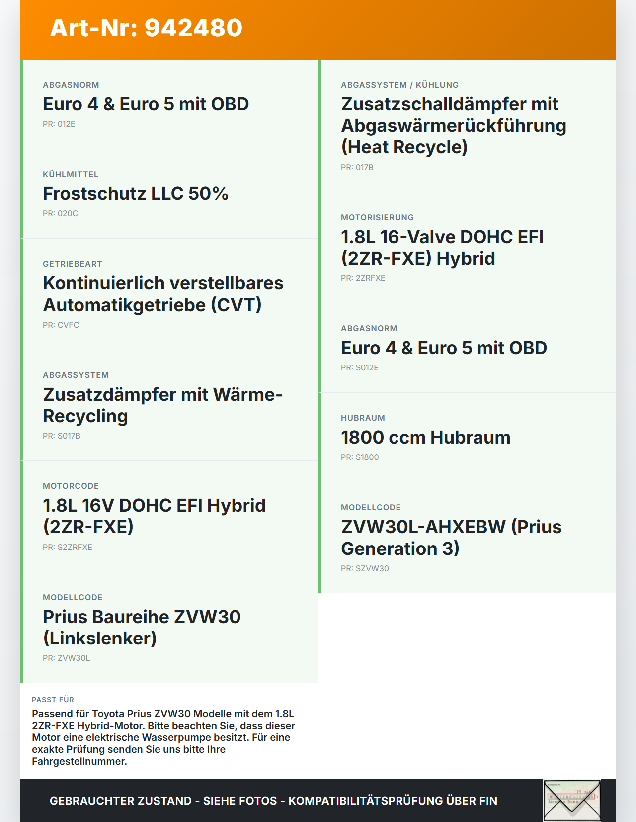 Toyota Prius W3 III 09-12 1,8 73KW 2ZR-FXE Riemenscheibe Toyota Prius W3 III 09-12 01.10.2011 1347037020 gebraucht Vorschau 3