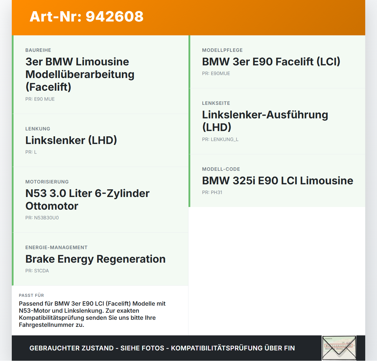 BMW E90 325i 09-13 Lim Fremsstart Stützpunkt für Batterie Plus BMW E90 325i 09-13 16.09.2011 8387581 61138387581... Vorschau 3