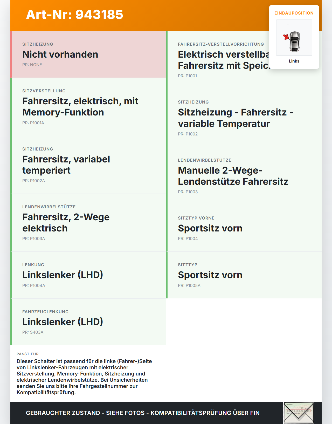 Ford S-Max 15-19 Schalter Links für Sitzverstellung Ford S-Max 15-19 03.05.2016 DG9T-14B709-AE3ZHE... Vorschau 3