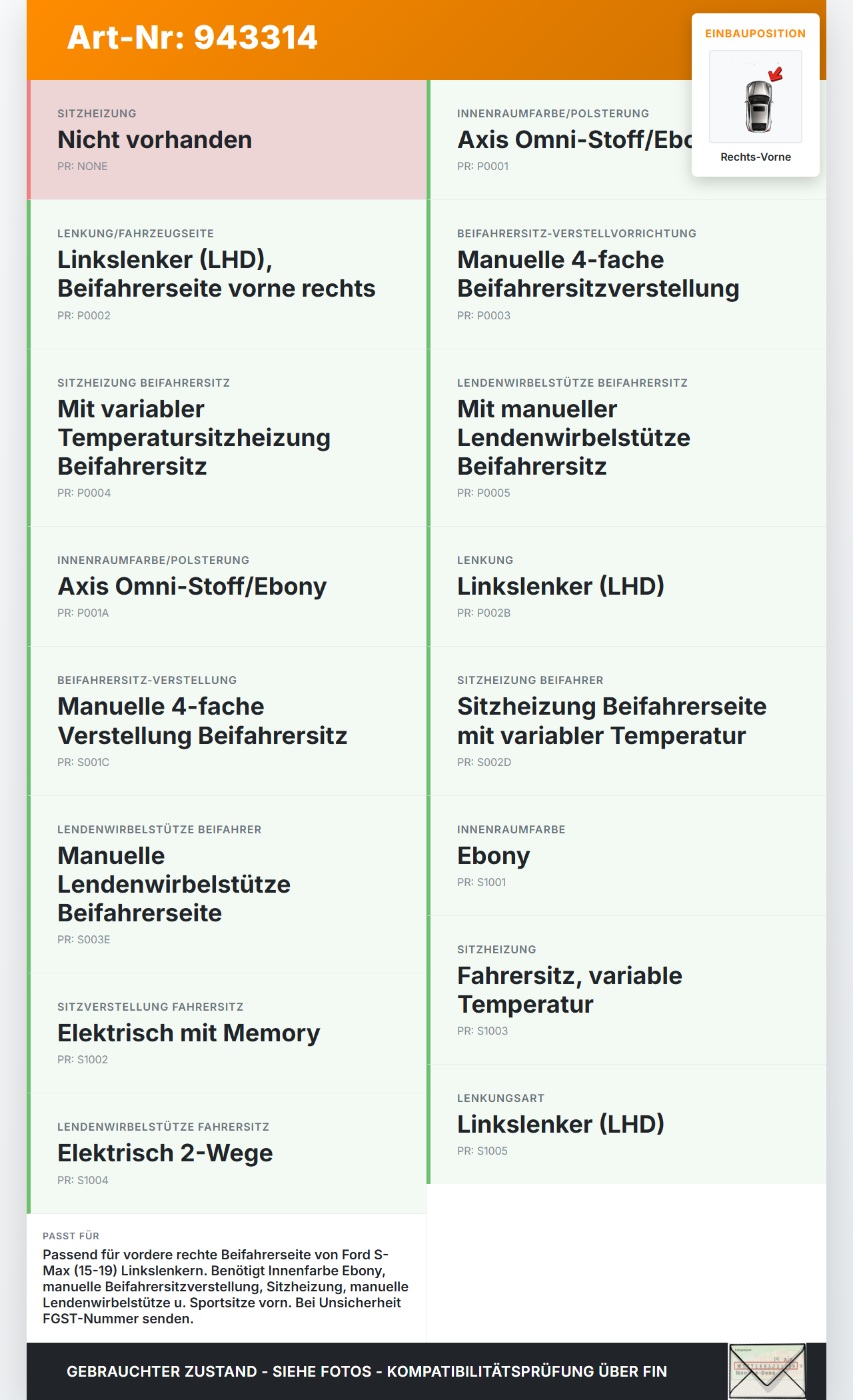 Ford S-Max 15-19 Blende Innen Seitenverkleidung für Fahrersitz Rechts Vo Aussen Ford S-Max 15-19 03.05.2016... Vorschau 3