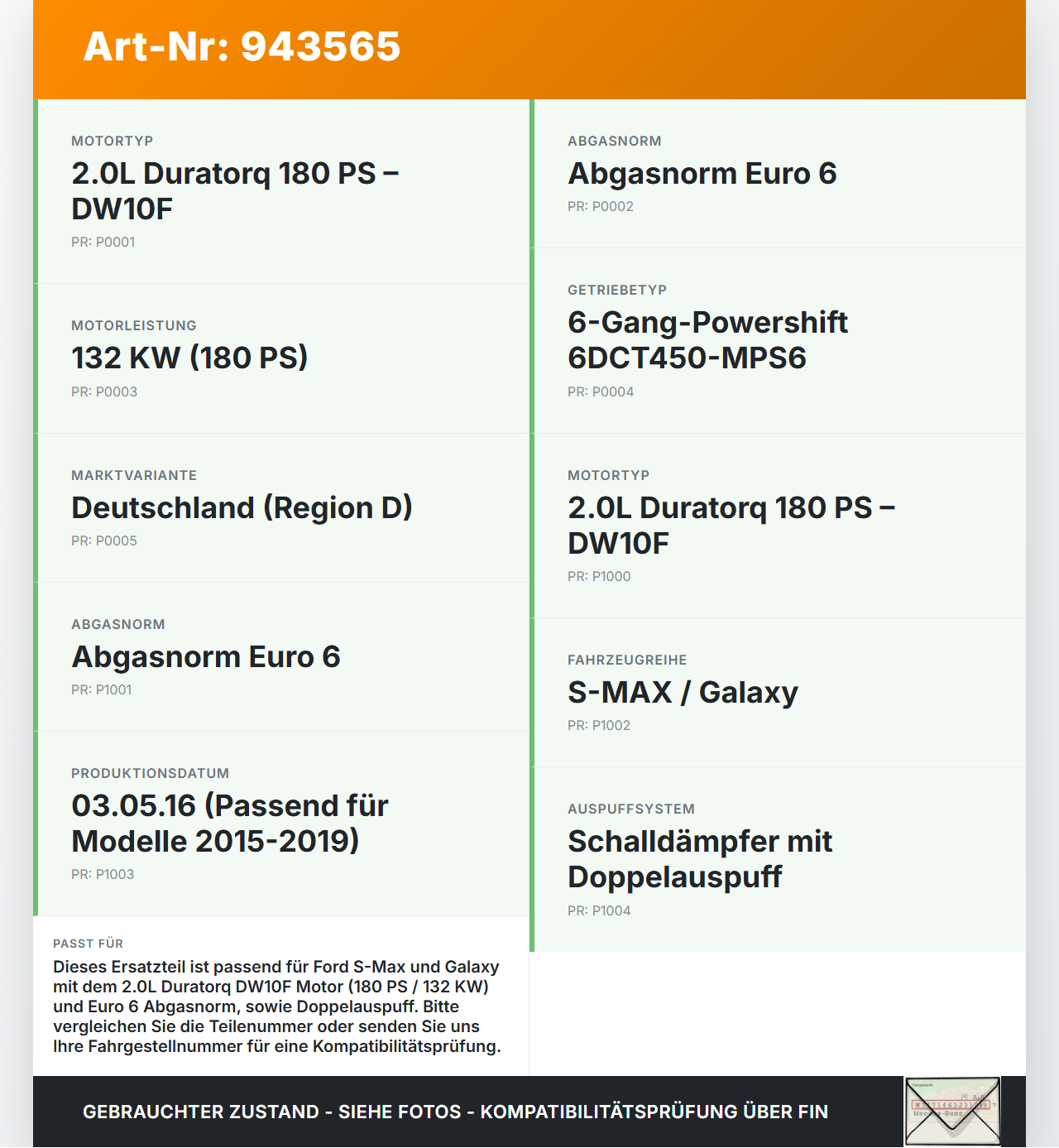 Ford S-Max 15-19 HDi 2,0 132KW DW10F Turbolader Turbo Abgasturbolader mit Abgaskrümmer Ford S-Max 15-19 03.05.2016... Vorschau 3
