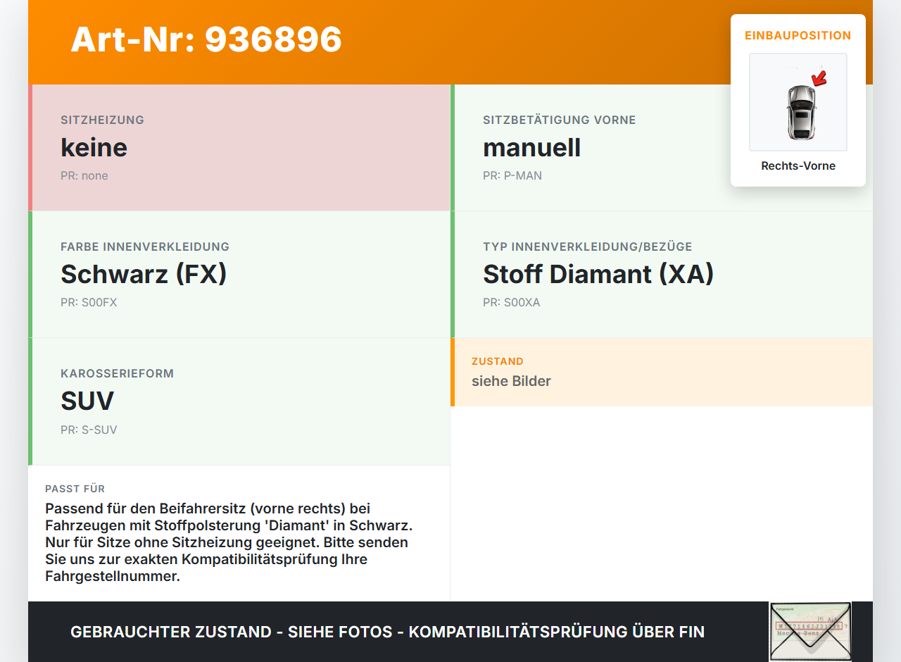 Peugeot 4007 07-12 Sitzpolster für Beifahrersitz Rechts Vorne Peugeot 4007 07-12 09.05.2012 886485 gebraucht Vorschau 3