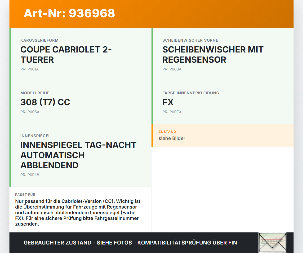 Peugeot 308 I CC 11-15 Cabriolet Blende Innen Verkleidung Himmel Übergang für Windschutzscheibe Peugeot 308 I CC... Vorschau 3
