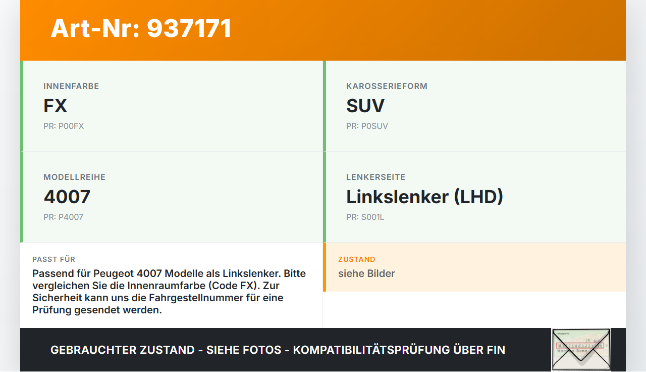 Peugeot 4007 07-12 Hebel Entriegelung für Motorhaube Peugeot 4007 07-12 09.05.2012 gebraucht Vorschau 3
