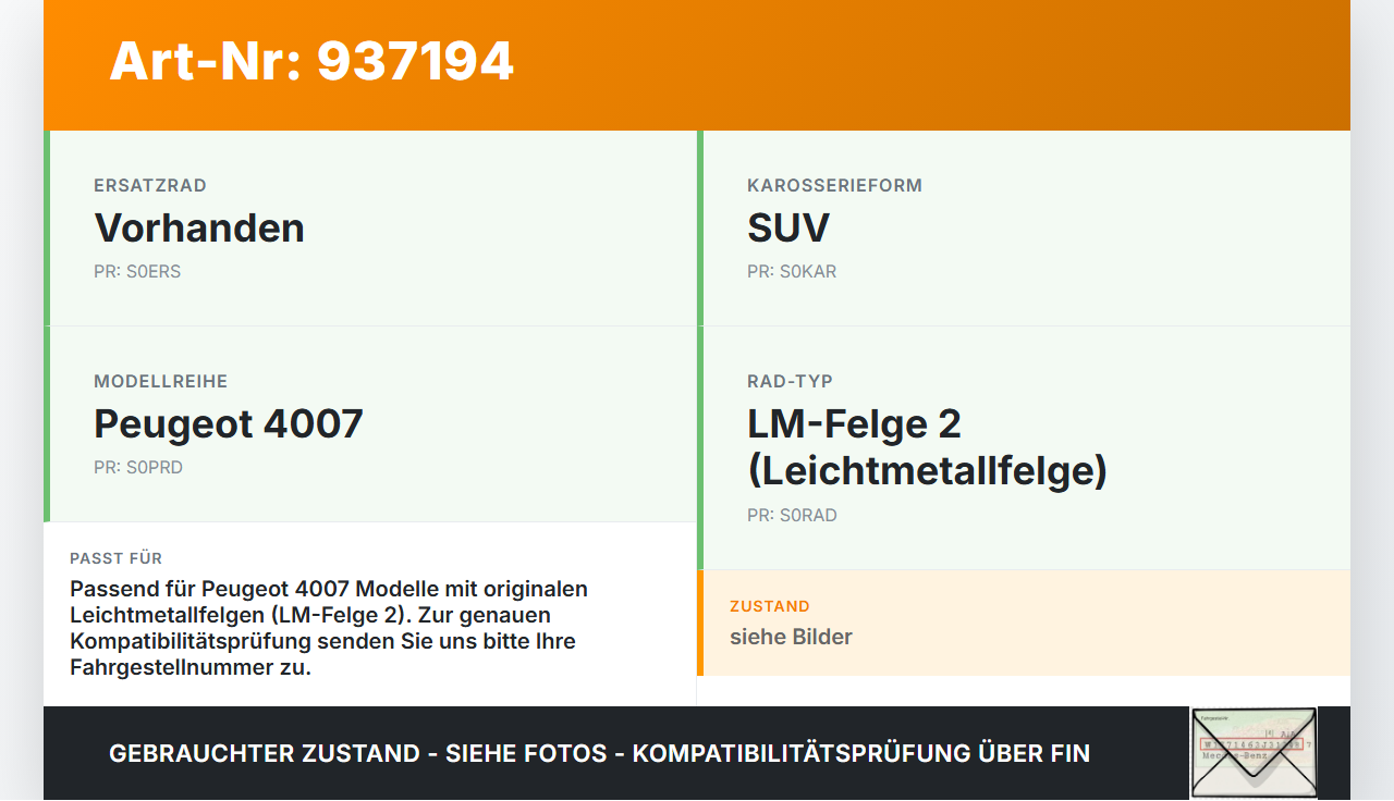 Peugeot 4007 07-12 Satz Radmuttern Muttern Peugeot 4007 07-12 09.05.2012 gebraucht Vorschau 3