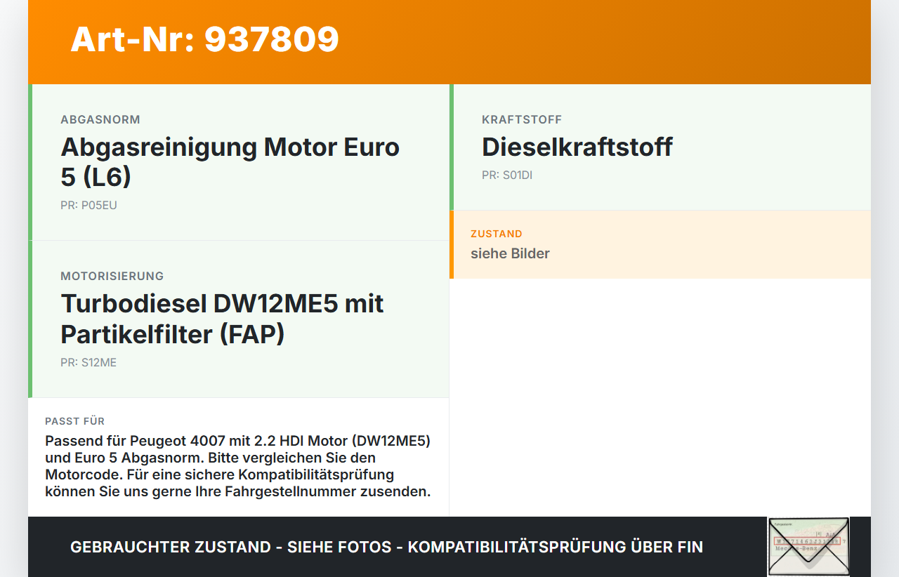 Peugeot 4007 07-12 HDI 2,2 115KW DW12ME5 Ölfiltergehäuse Ölfilter Gehause Halter Peugeot 4007 07-12 09.05.2012 gebraucht Vorschau 3