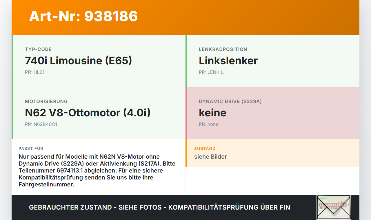 BMW E65 740i 05-08  4,0i 225KW Servopumpe Hydraulikpumpe für Lenkung BMW E65 740i 05-08 15.10.2007 6763687... Vorschau 3
