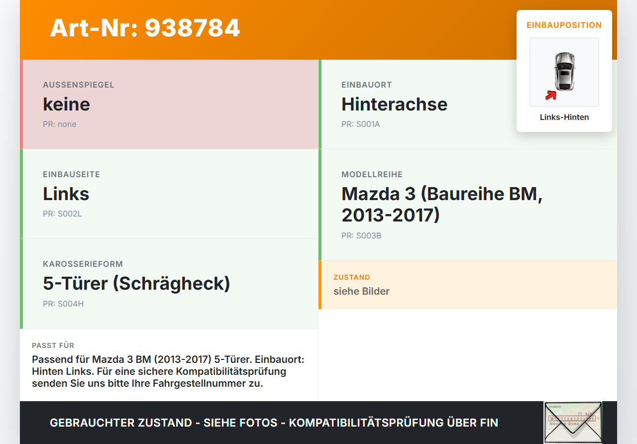 Mazda 3 BM 13-17 5T Querlenker Links Hinten Mazda 3 BM 13-17 18.09.2015 gebraucht Vorschau 3