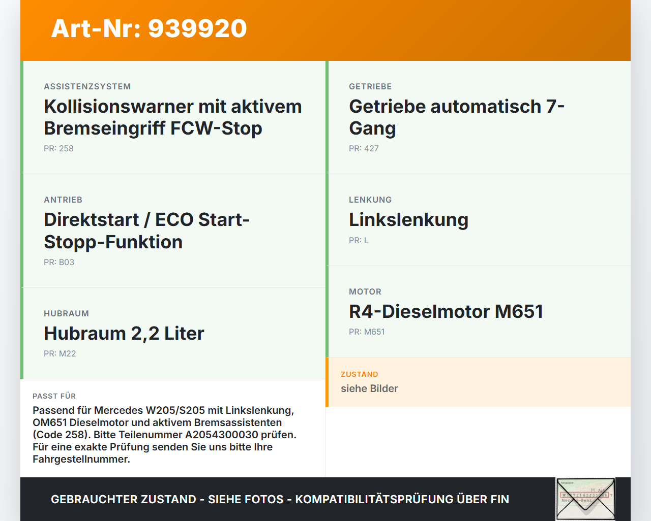 Mercedes S205 W205 14-18 CDI 2,2 100KW Bremskraftverstärker Mercedes S205 W205 14-18 09.05.2016 A2054300430... Vorschau 3
