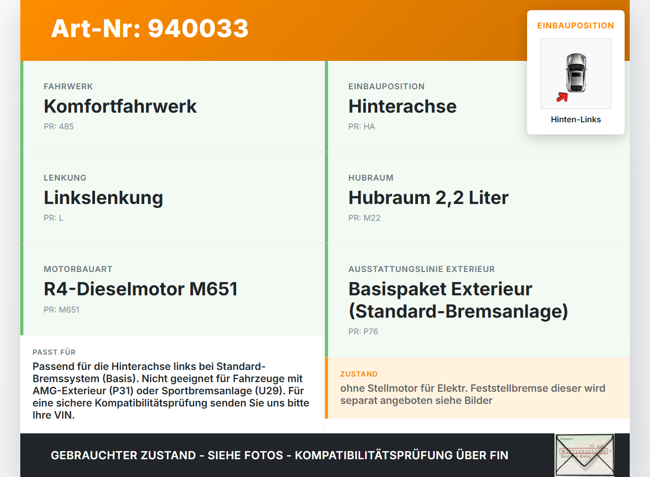 Mercedes S205 W205 14-18 CDI 2,2 100KW Bremssattel Bremszange Hinten Links Mercedes S205 W205 14-18 09.05.2016... Vorschau 3