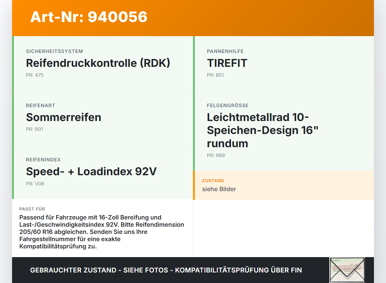 Mercedes S205 W205 14-18 2x Reifen Sommerreifen Hankook 205/60R16 92V 6.2mm Mercedes S205 W205 14-18 09.05.2016... Vorschau 3