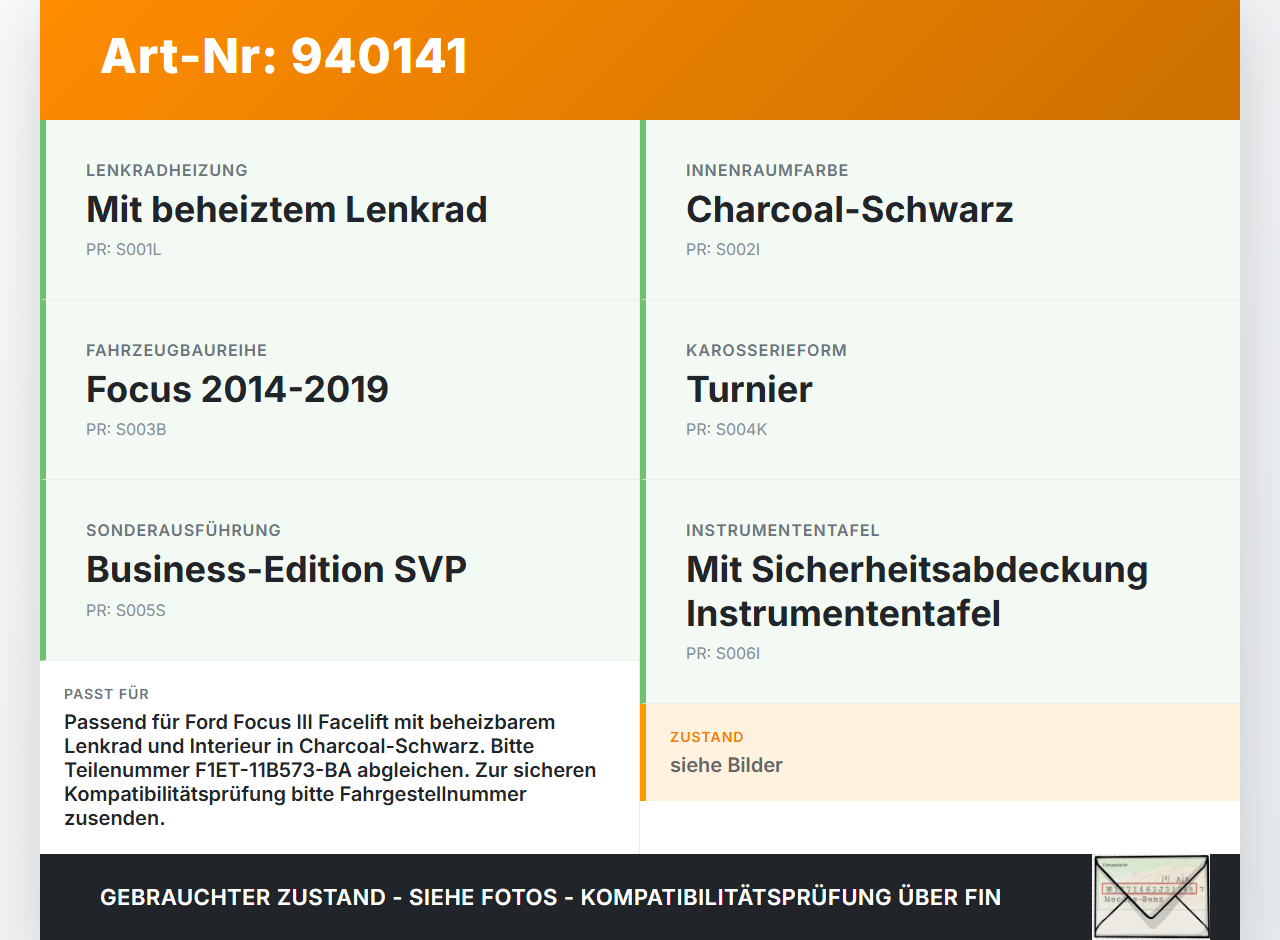 Ford Focus III 14-18 Schalter Off Autom. Lenkradheizung Ford Focus III 14-18 08.06.2015 F1ET-11B573-BA 15FEB24BR1... Vorschau 3