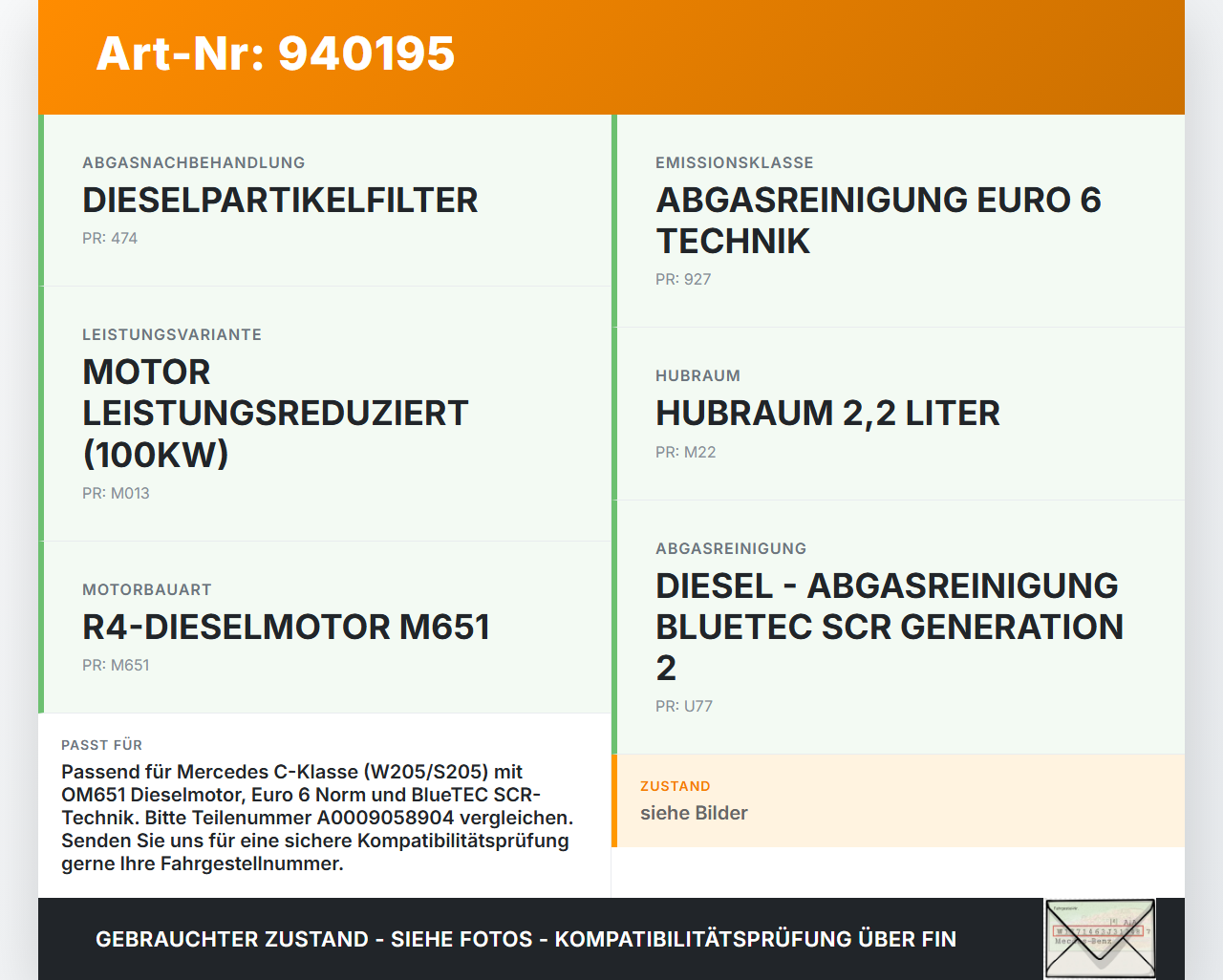 Mercedes S205 W205 14-18 CDI 2,2 100KW Sensor Abgastemperatursensor Abgassonde Mercedes S205 W205 14-18 09.05.2016... Vorschau 3