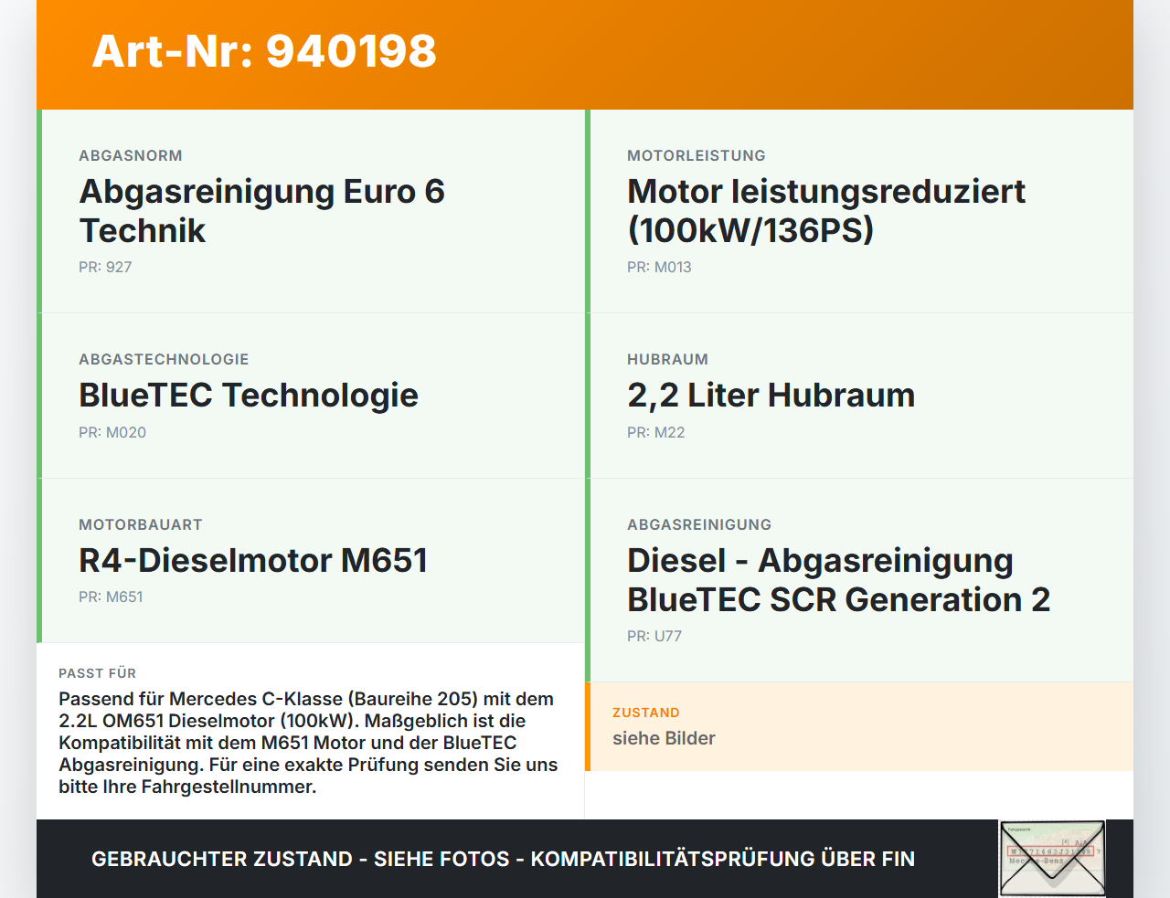Mercedes S205 W205 14-18 CDI 2,2 100KW Kraftstoffsensor Drucksensor Hochdruck Mercedes S205 W205 14-18 09.05.2016... Vorschau 3