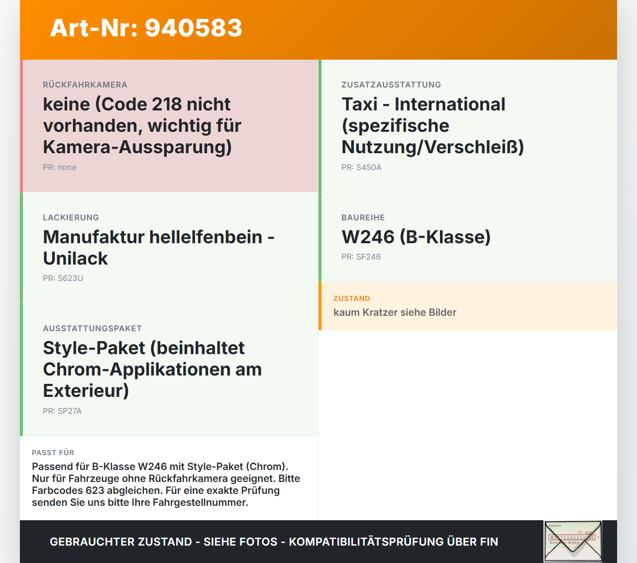 Mercedes W246 B180 14-18 Griffleiste Griff aussen für Heckklappe Chrom 623 Mercedes W246 B180 14-18 22.11.2016 gebraucht Vorschau 3