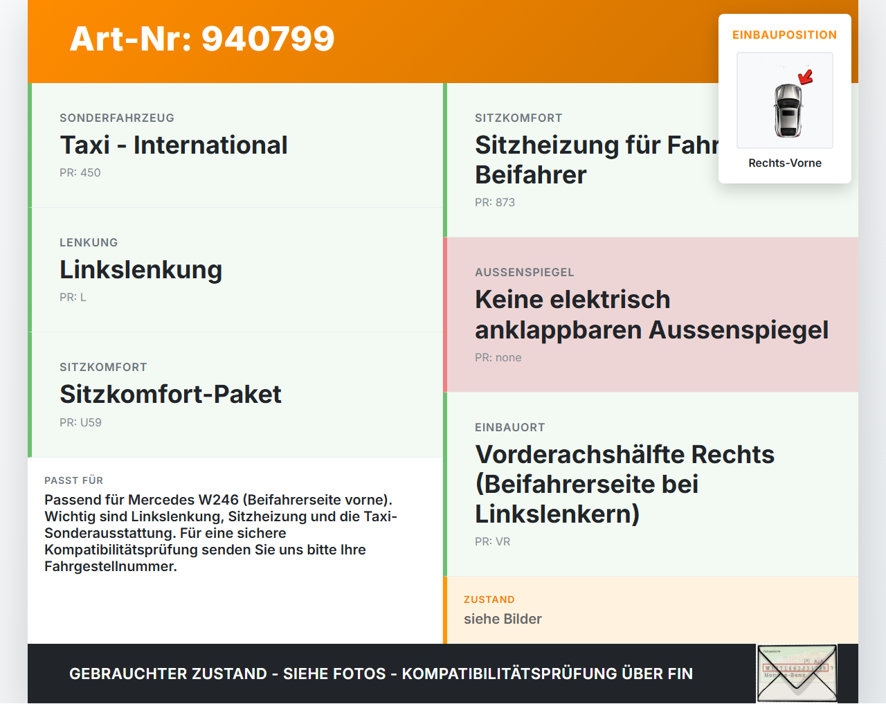 Mercedes W246 B180 14-18 Steuergerät SG Türsteuergerät Rechts Vorne Mercedes W246 B180 14-18 22.11.2016 A1669000518... Vorschau 3