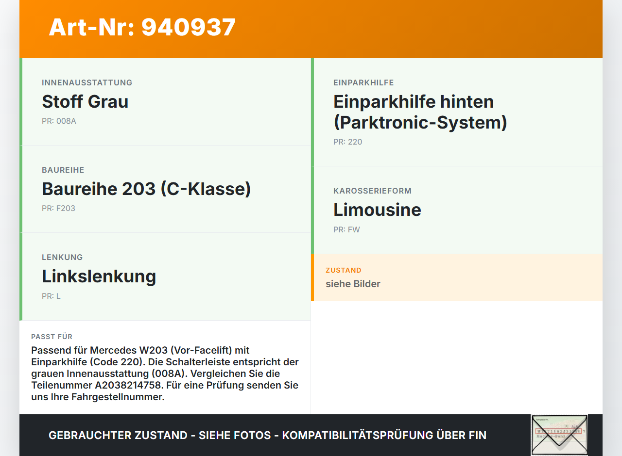 Mercedes W203 C220 01-04 Warnblinkschalter Schalter ZV ESP PDC Off Mercedes W203 C220 01-04 29.03.2003 A2038214758... Vorschau 3
