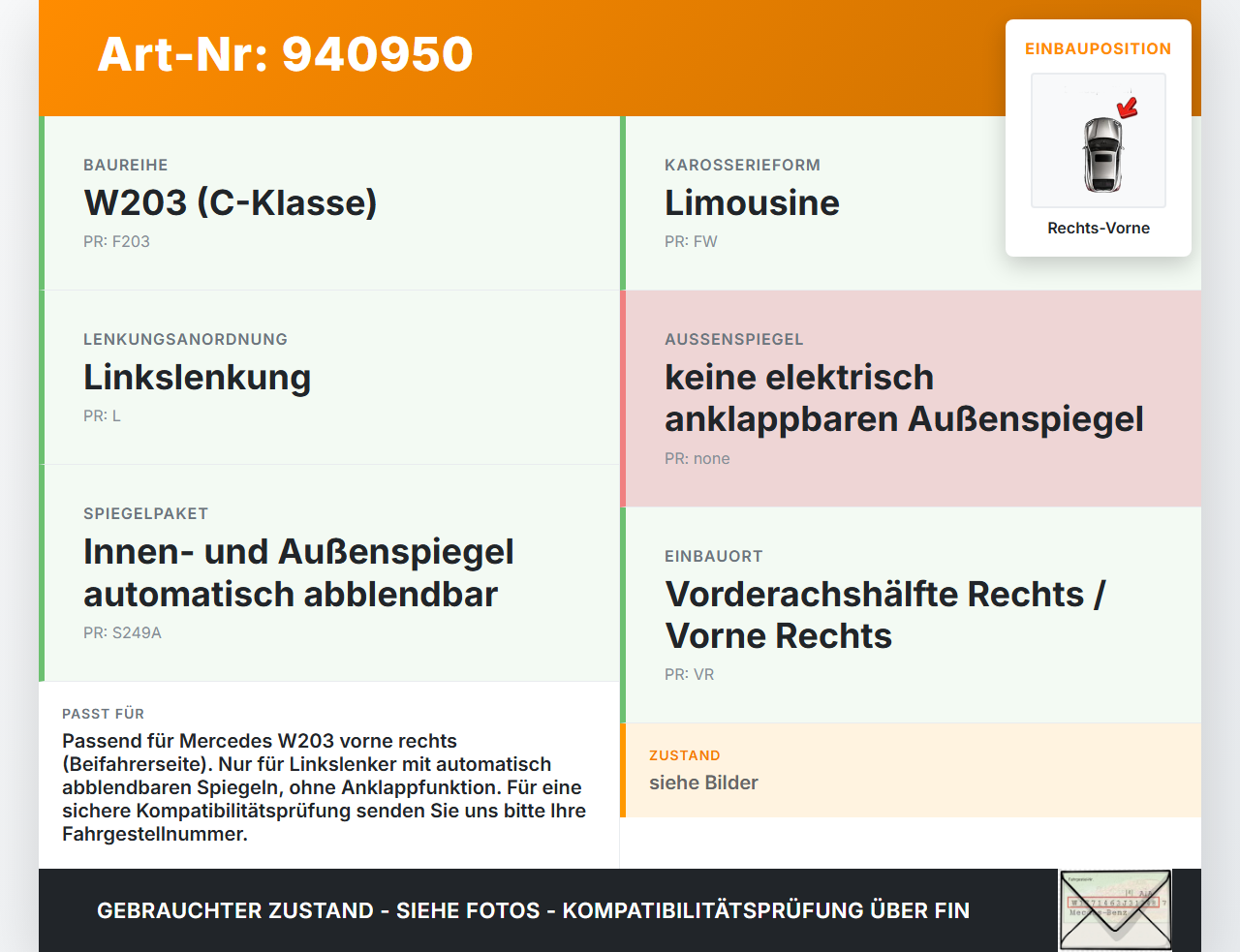 Mercedes W203 C220 01-04 Steuergerät ECU Türsteuergerät SG Rechts Vorne Mercedes W203 C220 01-04 29.03.2003... Vorschau 3