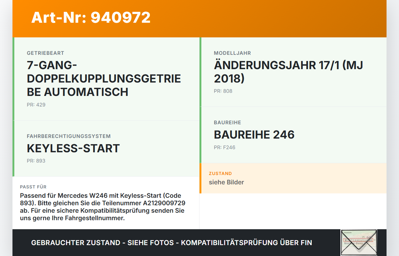 Mercedes W246 B180 14-18 Steuergerät SG Keyless Go Mercedes W246 B180 14-18 22.11.2016 A2129008818 A2129009729... Vorschau 3