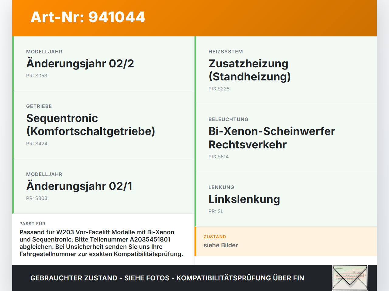 Mercedes W203 C220 01-04 CDI 2,2 105KW Sicherungskasten Zentralelektrik Mercedes W203 C220 01-04 29.03.2003... Vorschau 3
