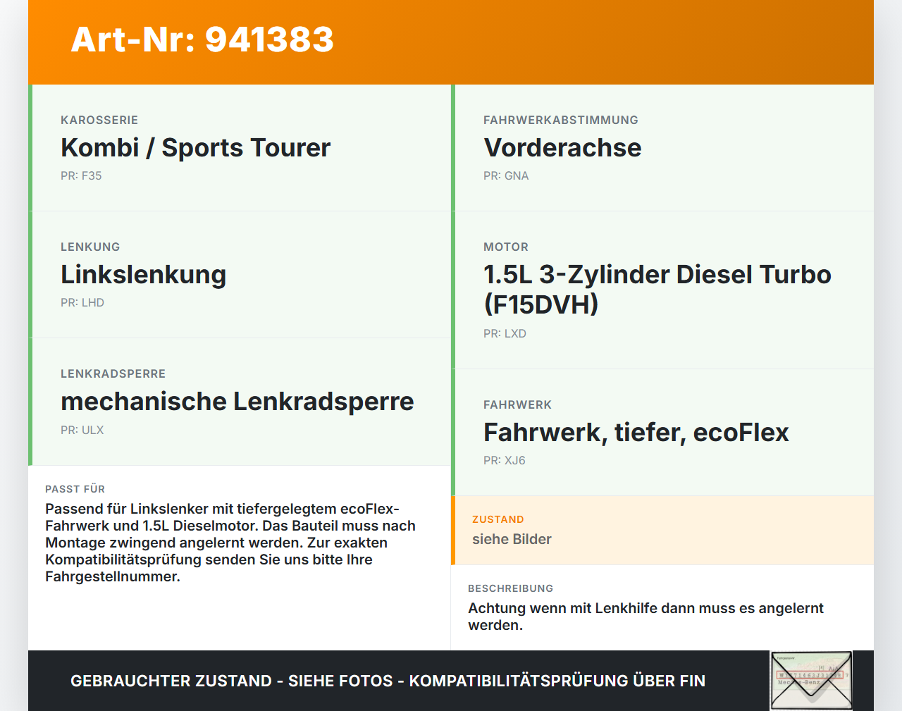 Opel Astra K 15-21 Lenkgetriebe Servolenkung Opel Astra K 15-21 04.11.2019 39139954 426154570 41519541D gebraucht Vorschau 3