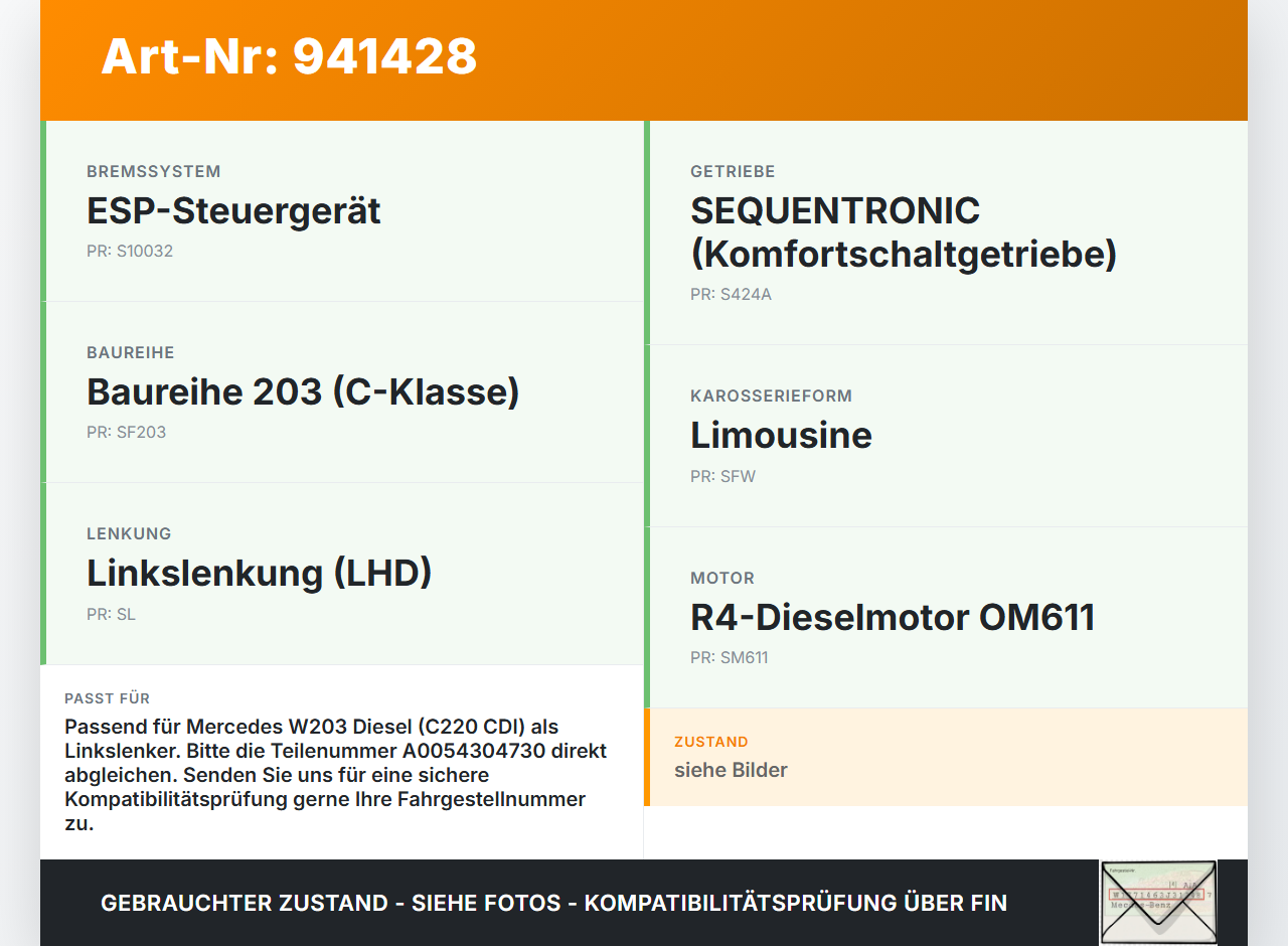 Mercedes W203 C220 01-04 CDI 2,2 105KW Bremskraftverstärker Hauptbremszylinder Mercedes W203 C220 01-04 29.03.2003... Vorschau 3