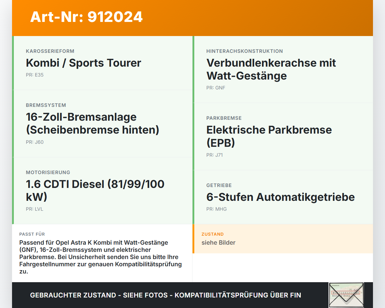 Opel Astra K 15-19 Kombi Hinterachse Achse m. Scheibenbremse Opel Astra K 15-19 25.10.2018 gebraucht Vorschau 3