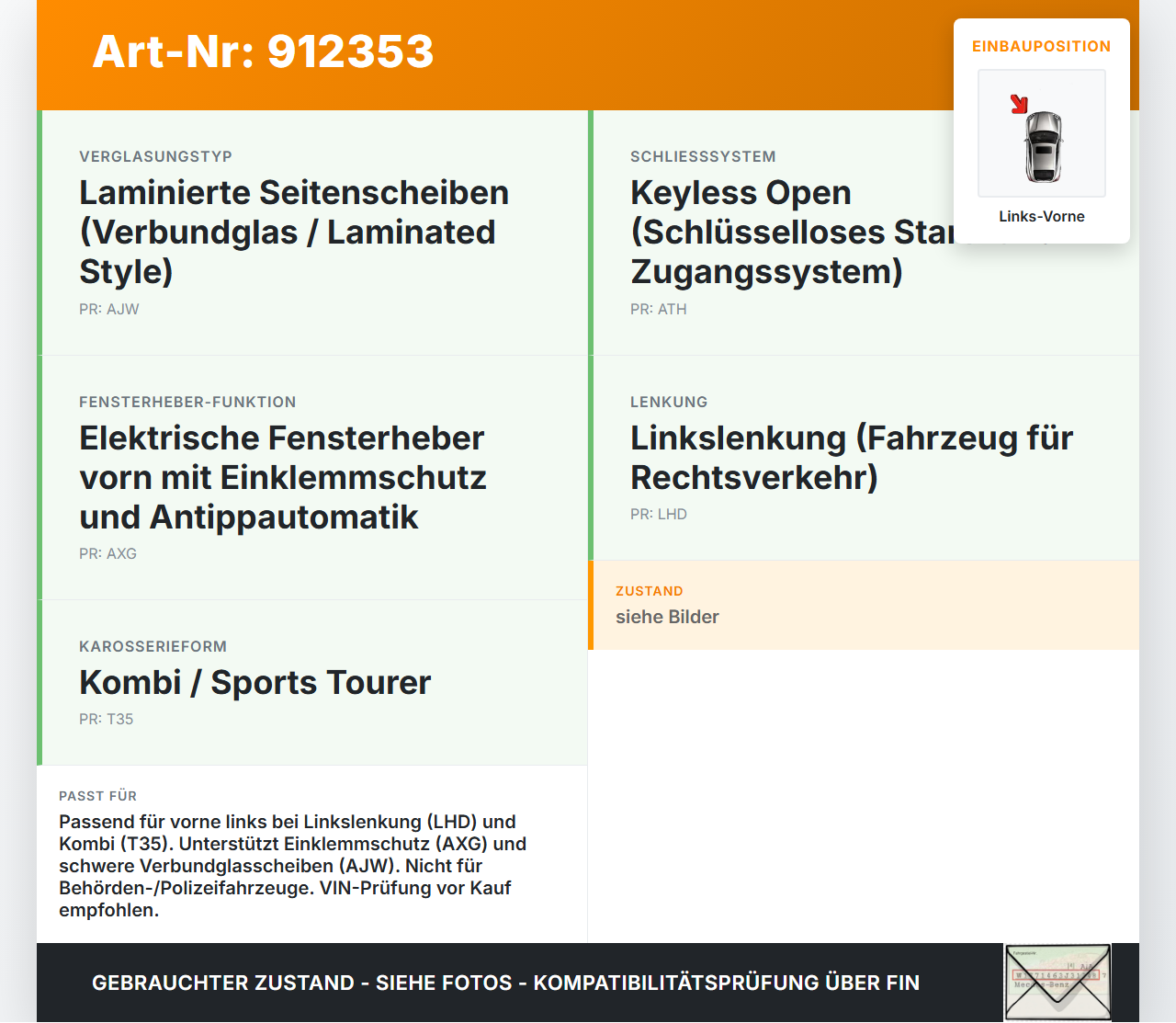 Opel Insignia B Z18 17-20 Kombi Fensterhebermotor mit Fensterheber Links Vorne Opel Insignia B Z18 17-20 18.07.2018... Vorschau 3
