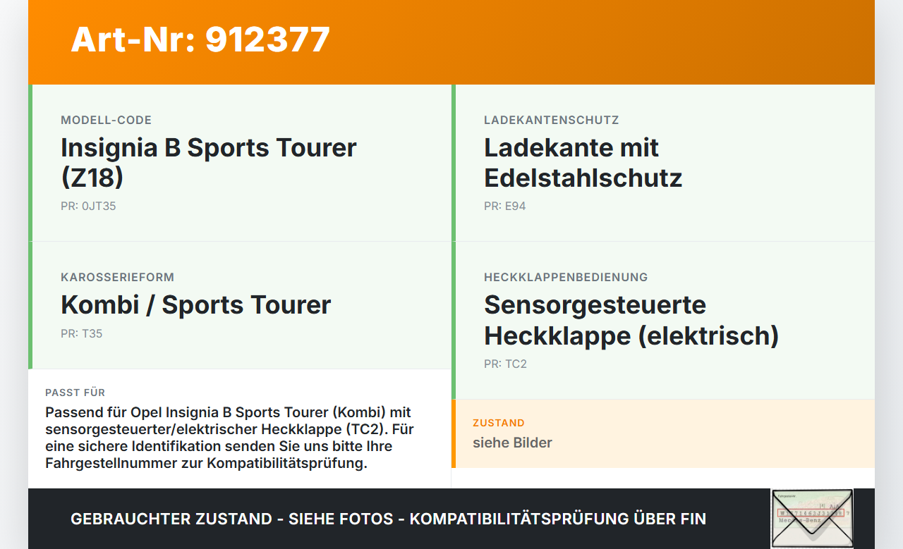 Opel Insignia B Z18 17-20 Kombi Dichtung Rahmen für Heckklappe Kofferraum Opel Insignia B Z18 17-20 18.07.2018 gebraucht Vorschau 3