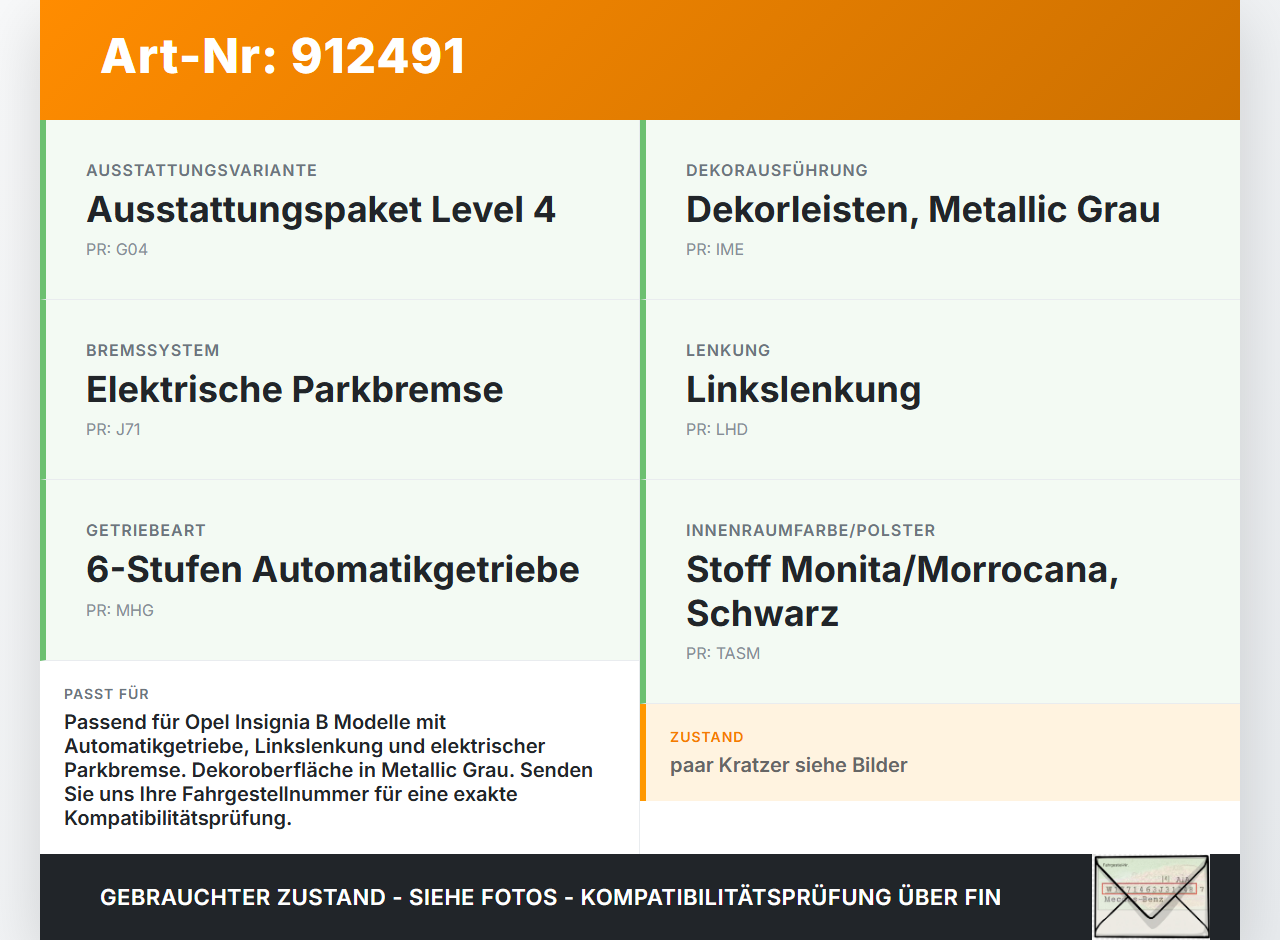 Opel Insignia B Z18 17-20 Blende Einbaurahmen für Schaltkulisse Opel Insignia B Z18 17-20 18.07.2018 39126636 gebraucht Vorschau 3