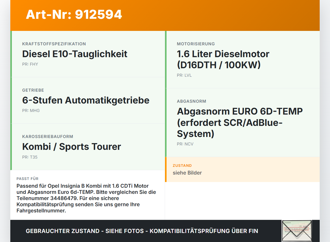 Opel Insignia B Z18 17-20 CDTi 1,6 100KW Additiv Tank Behälter Opel Insignia B Z18 17-20 18.07.2018 34486479 gebraucht Vorschau 3