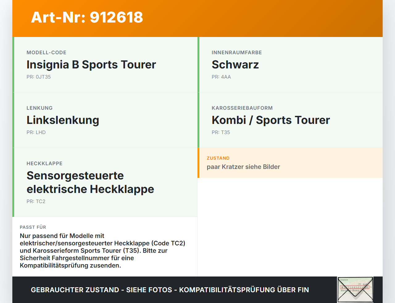 Opel Insignia B Z18 17-20 Schalter Regler Öffner für Elektr. Heckklappe Opel Insignia B Z18 17-20 18.07.2018 gebraucht Vorschau 3