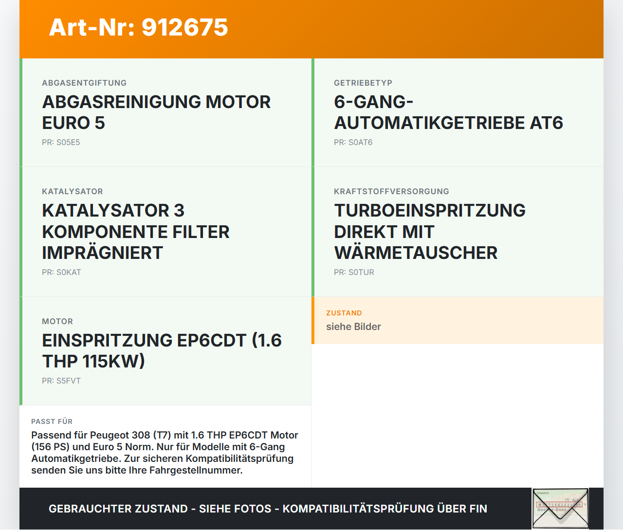 Peugeot 308 I 07-11 1,6 115KW Katalysator Kat K523 Peugeot 308 I 07-11 16.02.2011 2225627052 gebraucht Vorschau 3