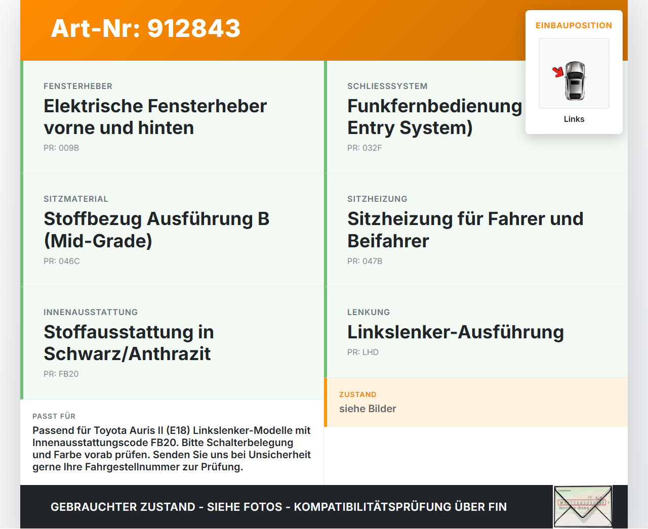 Toyota Auris II E18 15-19 5T Blende Innen Verkleidung Schalter Links Toyota Auris II E18 15-19 01.06.2016 gebraucht Vorschau 3