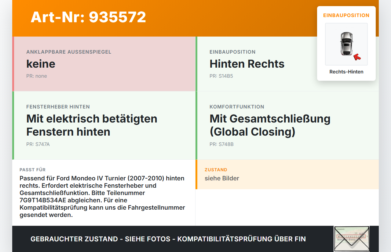Ford Mondeo IV 4 07-10 Steuergerät ECU Modul Türsteuergerät Rechts Hinten Ford Mondeo IV 4 07-10 23.10.2008... Vorschau 3